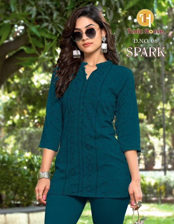 Spark 06 By Tunic House Viscose Rayon Chikankari Ladies Top Exporters In India
